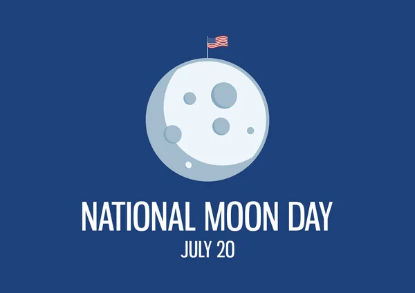Día Nacional Luna Vector Luna Simple Con Vector Icono Bandera — Archivo Imágenes Vectoriales