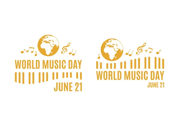 Día Mundial Música Icono Conjunto Vector Icono Naranja Del Día — Archivo Imágenes Vectoriales