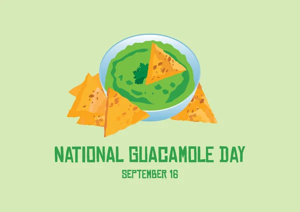 National Guacamole Day Vektor Avokádo Guacamole Salsa Tortilla Chips Vektorem — Stockový vektor