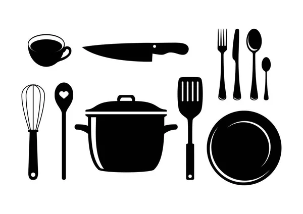Kitchen supplies icon set design Royalty Free Vector Image