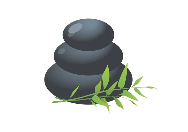 Haufen Heißer Steine Für Kuranwendungen Icon Vektor Massieren Sie Steine — Stockvektor