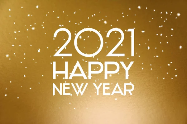 2021 Feliz Ano Novo Estrelado Fundo Dourado Imagens Stock 2021 — Fotografia de Stock