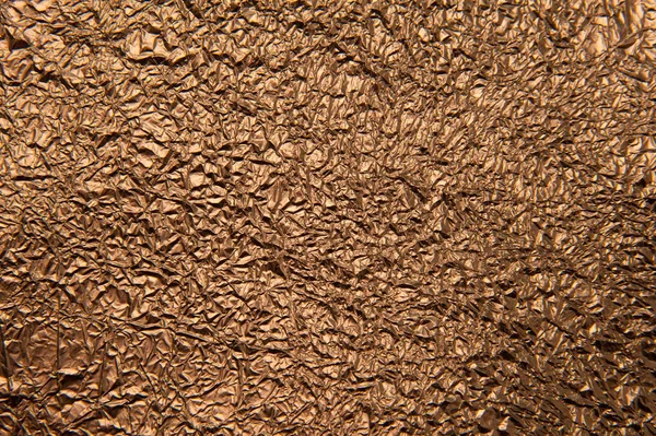 Textur Aus Zerknitterter Bronzefolie Metallischer Hintergrund — Stockfoto