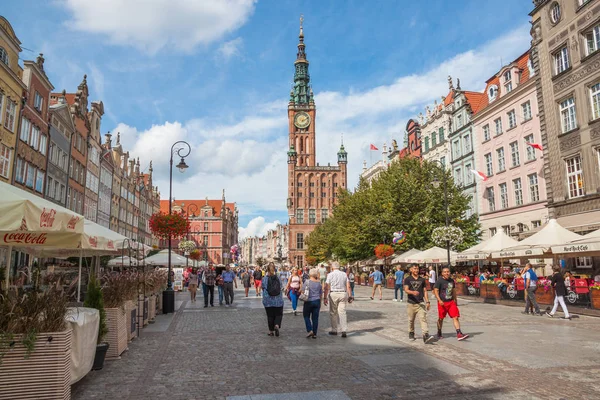 Gdansk Polonia Septiembre 2018 Gente Caminando Por Las Calles Gdansk — Foto de Stock