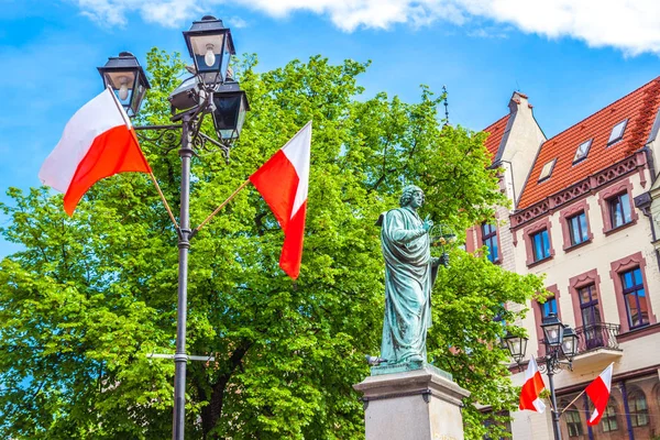 Beroemde Standbeeld Van Astronoom Nicolaus Copernicus Mikolaj Kopernika Torun Polen — Stockfoto