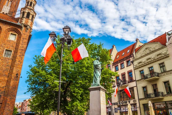 Famous Statue Astronomer Nicolaus Copernicus Mikolaj Kopernik Torun Poland — Stock Photo, Image