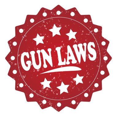 Beyaz arka plan üzerine silah yasaları kırmızı grunge damga