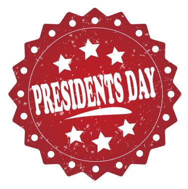 Başkanlar günü kırmızı pul beyaz arka plan üzerinde