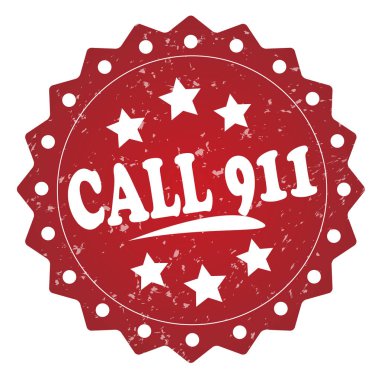 911'i kırmızı pul beyaz arka plan üzerinde ara