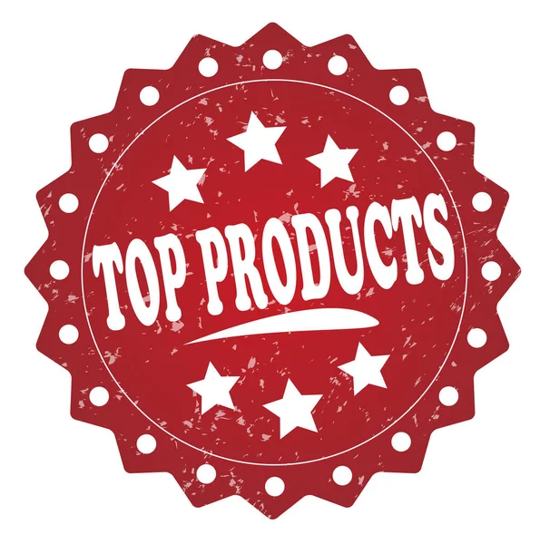 Top Products Red Stamp White Background — Stock Photo, Image