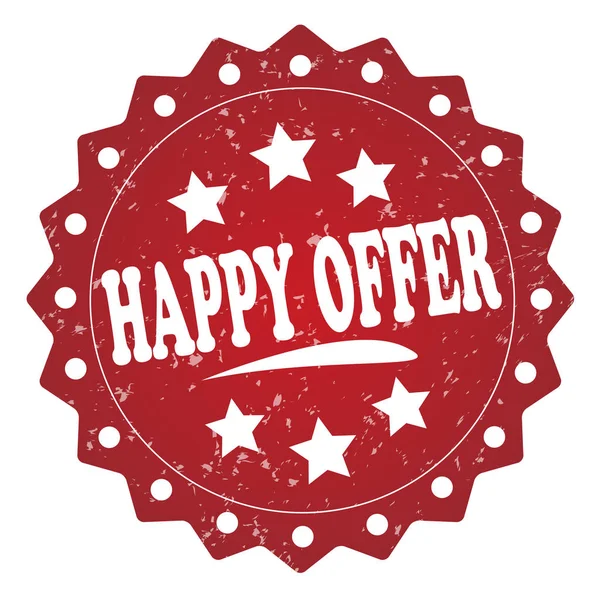 Happy Offer Red Stamp White Background — Stock Photo, Image