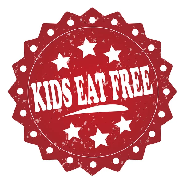 Kinder Essen Kostenlose Rote Stempel Auf Weißem Hintergrund — Stockfoto