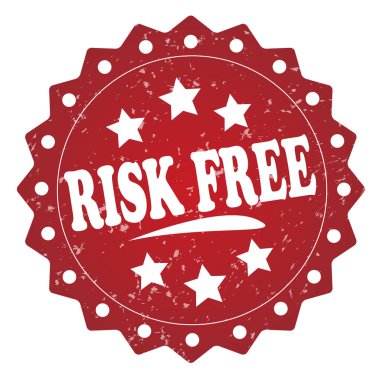Beyaz arka plan üzerinde risk ücretsiz kırmızı vintage pulu