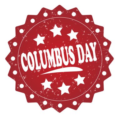 Kolomb Günü kırmızı vintage damga beyaz arka plan üzerinde