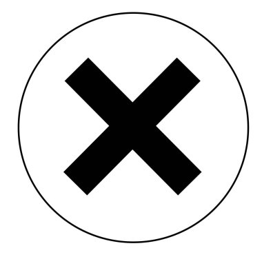 Beyaz arka plan üzerinde haç işareti