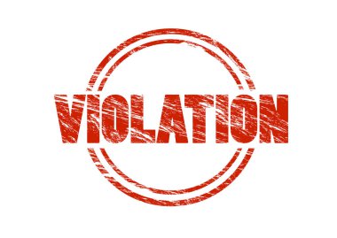 Beyaz arka plan üzerinde izole ihlali kırmızı pul