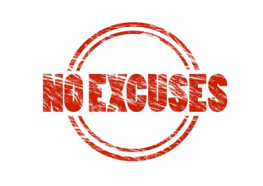 Beyaz arka plan üzerinde izole hiçbir bahane kırmızı pul