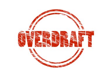 Beyaz arka plan üzerinde izole kredili mevduat kırmızı pul