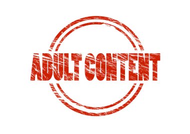 yetişkin içerik kırmızı pul beyaz arka plan üzerinde izole