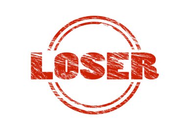 Beyaz arka plan üzerinde izole kaybeden kırmızı pul