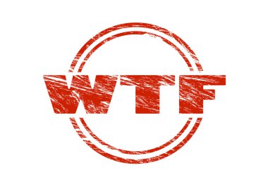 Beyaz arka plan üzerinde izole wtf kırmızı pul