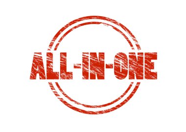 tüm-içinde-bir kırmızı pul beyaz arka plan üzerinde izole