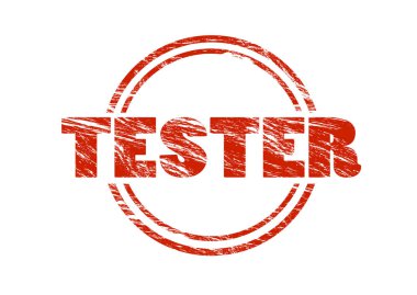 Beyaz arka plan üzerinde izole tester kırmızı pul