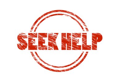 beyaz zemin üzerine kırmızı pul izole yardım isteyin