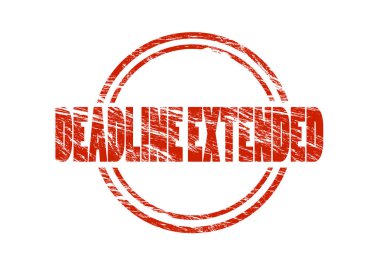 Beyaz arka plan üzerinde izole kırmızı pul son tarihi genişletilmiş