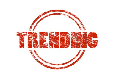 Beyaz arka plan üzerinde izole kırmızı pul eğilimleri