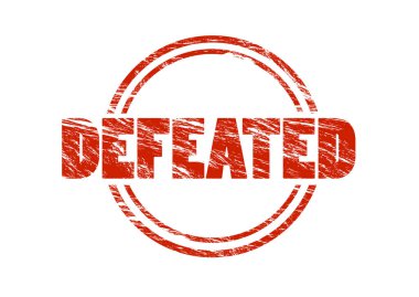 Beyaz arka plan üzerinde izole mağlup kırmızı pul