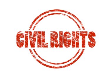 Beyaz arka plan üzerinde izole sivil haklar kırmızı pul