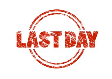 Beyaz arka plan üzerinde izole son gün kırmızı pul