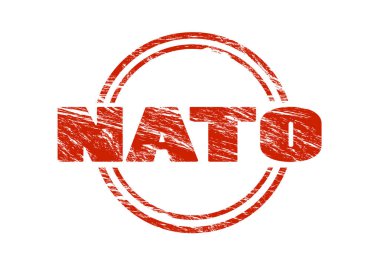 Beyaz arka plan üzerinde izole nato kırmızı pul