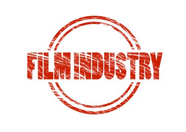Beyaz arka plan üzerinde izole film endüstrisi kırmızı pul
