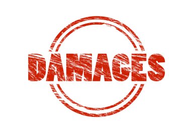 Beyaz arka plan üzerinde izole kırmızı pul zarar veriyor