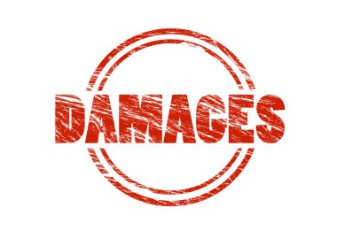 Beyaz arka plan üzerinde izole kırmızı pul zarar veriyor