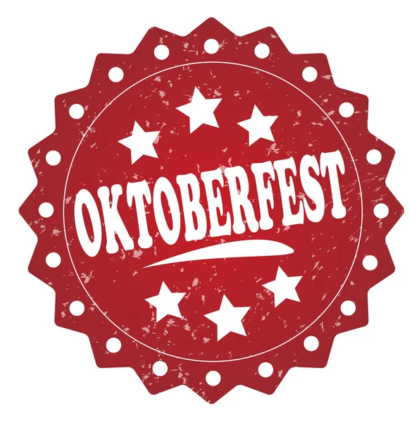 Octoberfest Rode Vintage Stempel Witte Achtergrond — Stockfoto