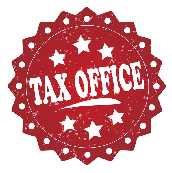 白い背景の上税事務所赤スタンプ — ストック写真