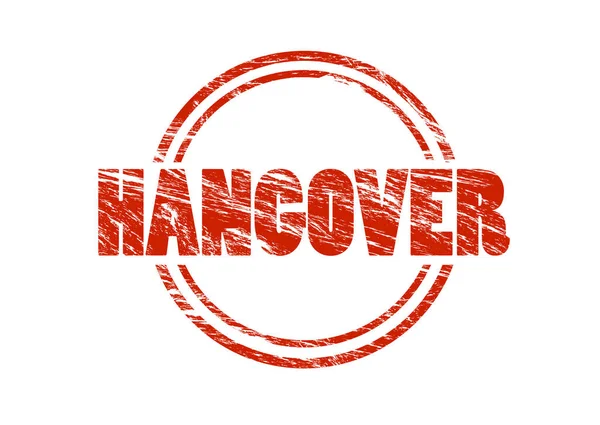 Hangover Red Stamp White Background — Stock Photo, Image