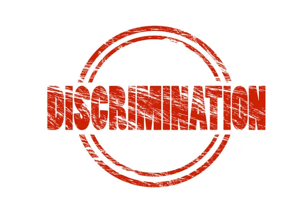 Discriminação Carimbo Vermelho Isolado Fundo Branco — Fotografia de Stock