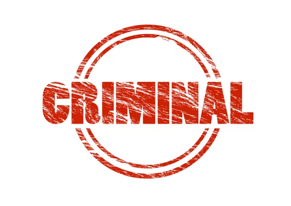 Criminele Rode Stempel Geïsoleerd Witte Achtergrond — Stockfoto