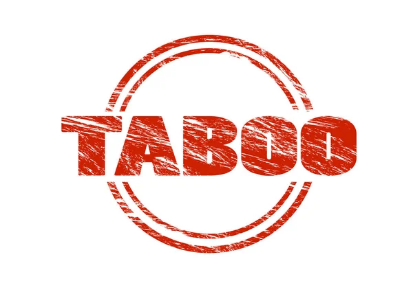Taboo Röd Stämpel Isolerad Vit Bakgrund — Stockfoto