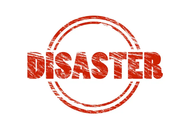 Disaster Red Stamp Isolated White Background — Stock Photo, Image