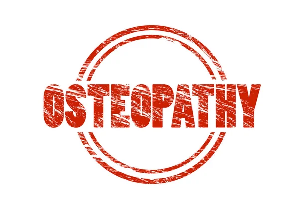 Osteopatía Sello Rojo Aislado Sobre Fondo Blanco — Foto de Stock