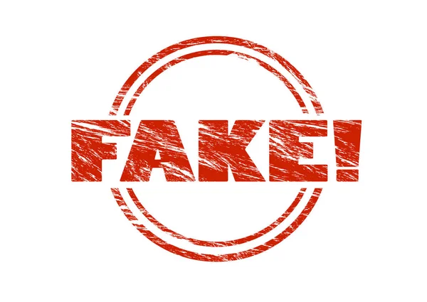 Fake Rode Stempel Geïsoleerd Witte Achtergrond — Stockfoto