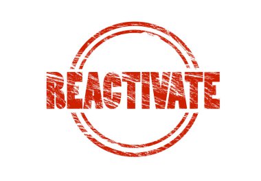 Beyaz arka plan üzerinde izole kırmızı pul yeniden etkinleştirme