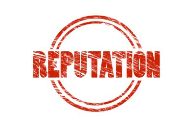 Beyaz arka plan üzerinde izole kırmızı itibar damga