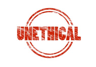 Beyaz arka plan üzerinde izole etik olmayan kırmızı pul