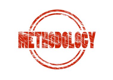 Beyaz arka plan üzerinde izole metodoloji kırmızı pul